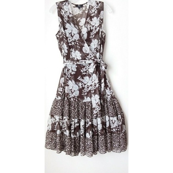 MSK | Brown Sheer Sleeveless Dress - Picture 2 of 9